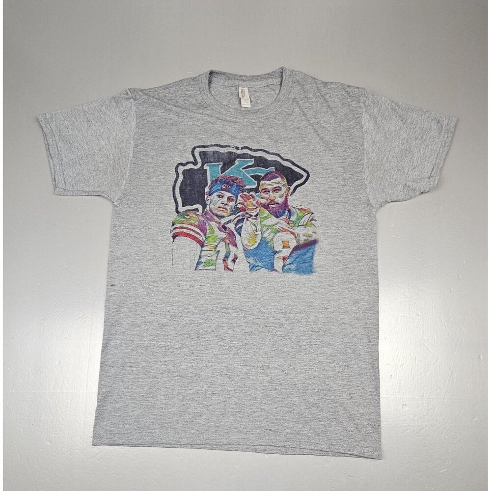 Princes of Kansas City Mahomes X Kelce T-Shirt Mens Med. Grey Chiefs NFL